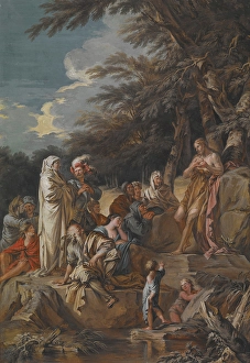 Preaching Prints: St. John Preaching in the Wilderness, 1733. Creator: Joseph Goupy