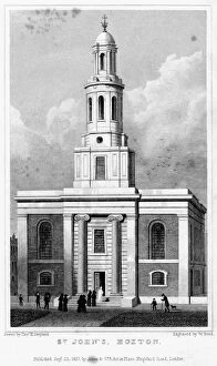 Bond Collection: St Johns Church, Hoxton, Hackney, London, c1827.Artist: W Bond