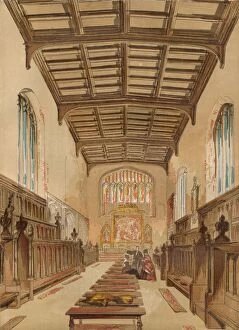 Choir Stall Gallery: St. Johns College Chapel, Cambridge, c1845, (1864)