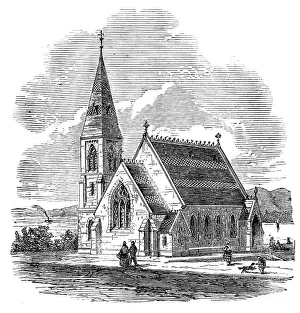 St Johns Church Prints: St. John's Episcopal Church, Oban, Argyleshire, 1864. Creator: Unknown