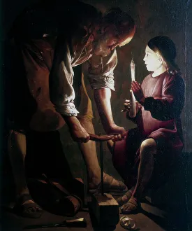Candlelight Prints: St Joseph the Carpenter, c1640. Artist: Georges de la Tour