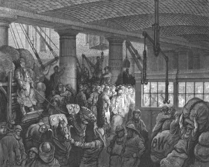 St. Katherines Dock, 1872. Creator: Gustave Doré