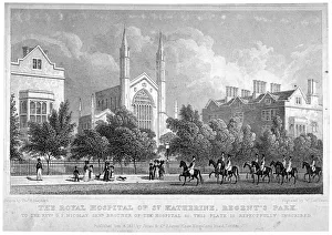 Regents Park Prints: St Katherines Hospital, Regents Park, London, 1827. Artist: William Tombleson