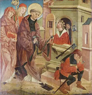 Punishment Prints: St Leonard Freeing Prisoners, c1490. Creator: Austrian Master