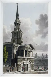 Th Shepherd Prints: St Leonards Church, Shoreditch, London, 1814