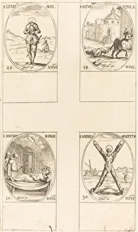 St. Liverius; St. Saturninus; St. T(I?)oscion; St. Andrew. Creator: Jacques Callot