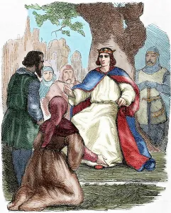 St Louis administering justice under a beech tree, 19th century. Creator: Unknown
