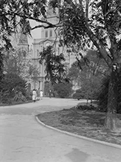 Spanish Colonial Prints: St. Louis Cathedral, New Orleans, between 1920 and 1926. Creator: Arnold Genthe