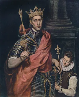 St. Louis King of France with a Page, c1590. Artist: El Greco St. Louis King of France with a Page, c1590. Artist: El Greco