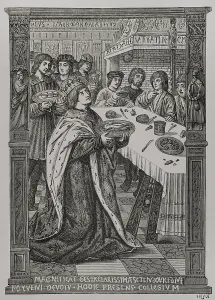 Friar Prints: St Louis serving a meal to the poor, c1503, (1877). Creator: Unknown