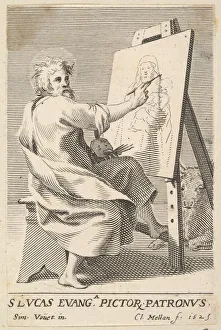 Paint Prints: St. Luke Painting the Virgin, 1625. Creator: Claude Mellan