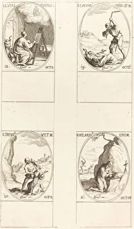 Luke St Prints: St. Luke; St. Lucian; St. Irene; St. Hilarion. Creator: Jacques Callot