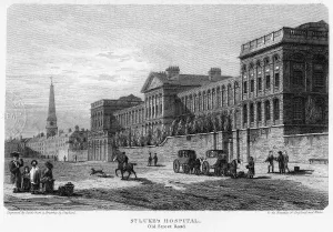 Old Street Prints: St Lukes Hospital, Old Street, Finsbury, London, 1815. Artist: Sands