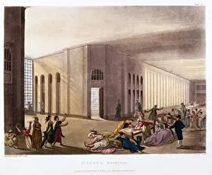 Old Street Gallery: St Lukes Hospital, Old Street, London, 1808-1811. Artist: Thomas Rowlandson
