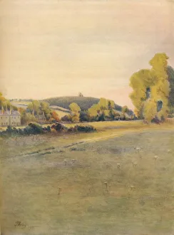 St. Marthas Chapel, from Shalford Common, 1911, (1914). Artist: Jamess Ogilvy