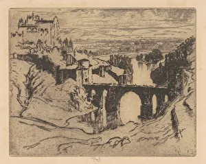 River Tagus Prints: St. Martins Bridge, Toledo, 1904. Creator: Joseph Pennell