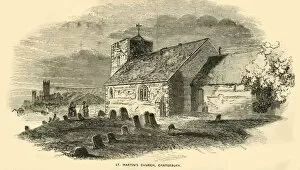 St Martins Church, Canterbury, Kent, c1850. Creator: Unknown