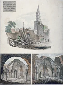 Crypt Prints: St Martins le Grand, City of London, 1817. Artist