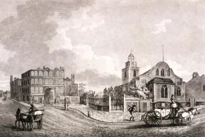 Kensington Prints: St Mary Abbots, Kensington, London, 1824. Artist: William Fellows