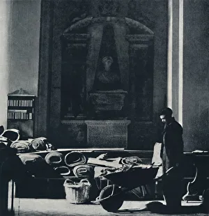 Wheelbarrow Prints: St. Mary-le-Bow after the first blitz. It is now destroyed, 1941. Artist: Cecil Beaton