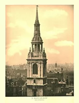 Steeple Collection: St Mary-Le-Bow, The Steeple, mid-late 19th century. Creator: Unknown