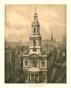James Gibbs Prints: St Mary-le-Strand, View from the West, mid-late 19th century. Creator: Unknown