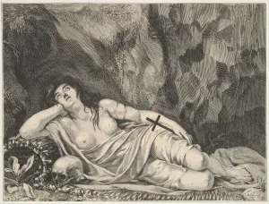 Grotto Collection: St. Mary Magdalen Reclining in a Grotto. Creator: Claude Goyrand