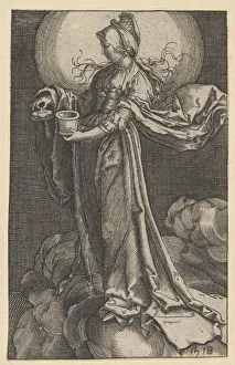 Sixteenth C Prints: St. Mary Magdalene on the Clouds (copy), 1518 (?). Creator: Unknown