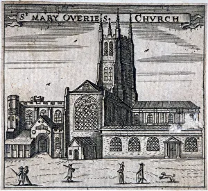 St Saviours Church Prints: St Mary Overies Church, Southwark, London, c1750