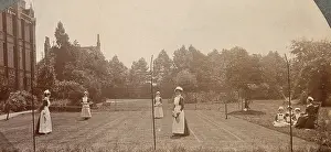 Lawn Prints: St Marylebone Infirmary, London: nurses playing tennis, 1906 (1912). Creator: Unknown