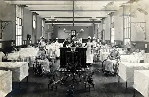 Marylebone Prints: St Marylebone Infirmary, London: ward with nurses and patients, 1910. Creator: Unknown