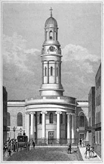 St Marys Church, Bryanston Square, Marylebone, London, c1825