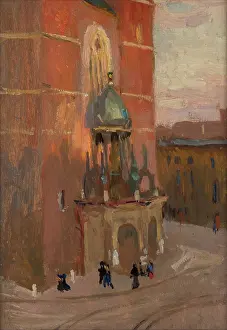 St Mary's Church in Krakow, c1904. Creator: Jan Stanislawski.<br> St Mary's Church in Krakow, c1904. Creator: Jan Stanislawski