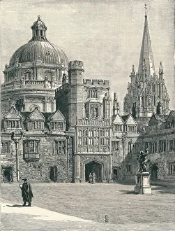 St Marys Church and the Radcliffe, from the quadrangle, at Brasenose, 1896
