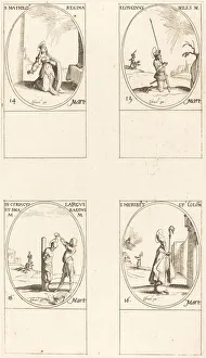 St. Matilda; St. Longinus; St. Cyriacus; St. Heribert. Creator: Jacques Callot St. Matilda; St. Longinus; St. Cyriacus; St. Heribert. Creator: Jacques Callot