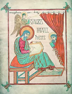 Matthew The Apostle Prints: St Matthew, c700. Creator: Unknown