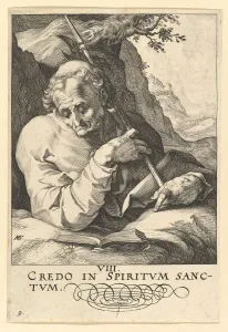 Goltzius Prints: St. Matthew, from Christ, the Apostles and St. Paul with the Creed, ca. 1589