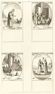 Abbot Collection: St. Maurus; St. John Calybite; St. Marcellus; St. Honoratus. Creator: Jacques Callot