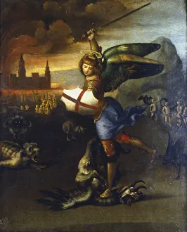 Good Versus Evil Prints: St Michael the Archangel, c1503-1504. Artist: Raphael