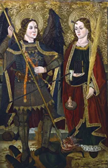 Judgement Prints: St Michael and Engracia, c1489-c1513. Artist: Juan de la Abadia the Younger