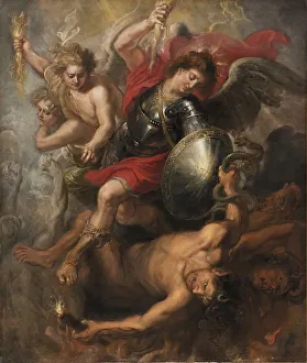Expulsion Prints: St. Michael expelling Lucifer and the Rebel Angels