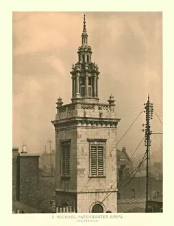 Steeple Collection: St Michael, Paternoster Royal, The Steeple, mid-late 19th century. Creator: Unknown