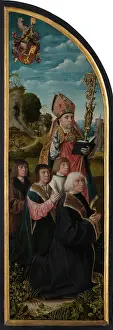 Crook Prints: St Nicholas with Donors, 1500-1504. Creator: Master of Frankfurt