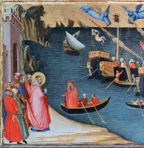 Byzantine Gallery: St Nicholas Saves Mira from Famine, c1327-1332. Artist: Ambrogio Lorenzetti
