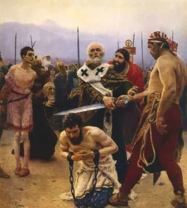 Intervention Prints: St Nicholas saving three innocents from execution, c1888. Artist: Il ya Repin