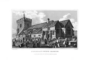 St Nicholas Church Prints: St Nicholass Church, Brighton, East Sussex, 1829. Artist: J Rogers