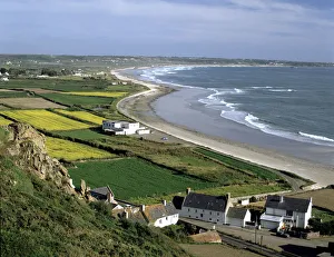 Channel Islands Prints: St Ouens Bay from Mont du Vallet, Jersey, Channel Islands