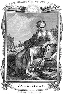 Epistle Prints: St Paul the Apostle who took the Christian message to the Gentiles, 19th century