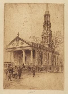 Steeple Collection: St. Paul s, Broadway, N.Y. 1906. Creator: Charles Frederick William Mielatz