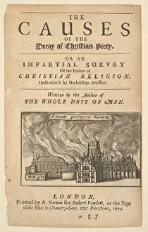 St. Paul's Burning, (Lex ignea), 1671 or after. Creator: Wenceslaus Hollar